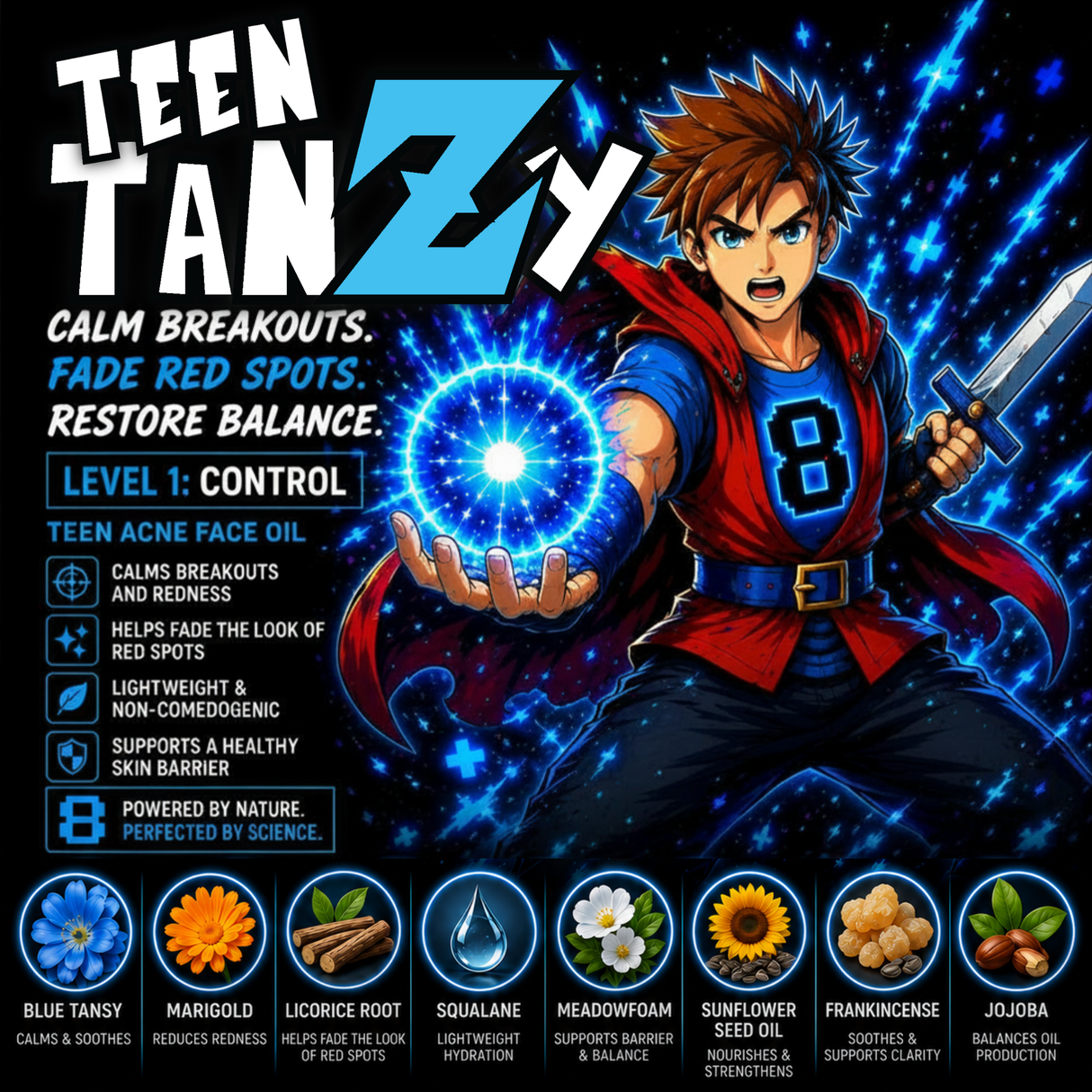 Teen TanZy | Face Serum - Powered by Blue Tansy & Bisabolol to Calm Acne