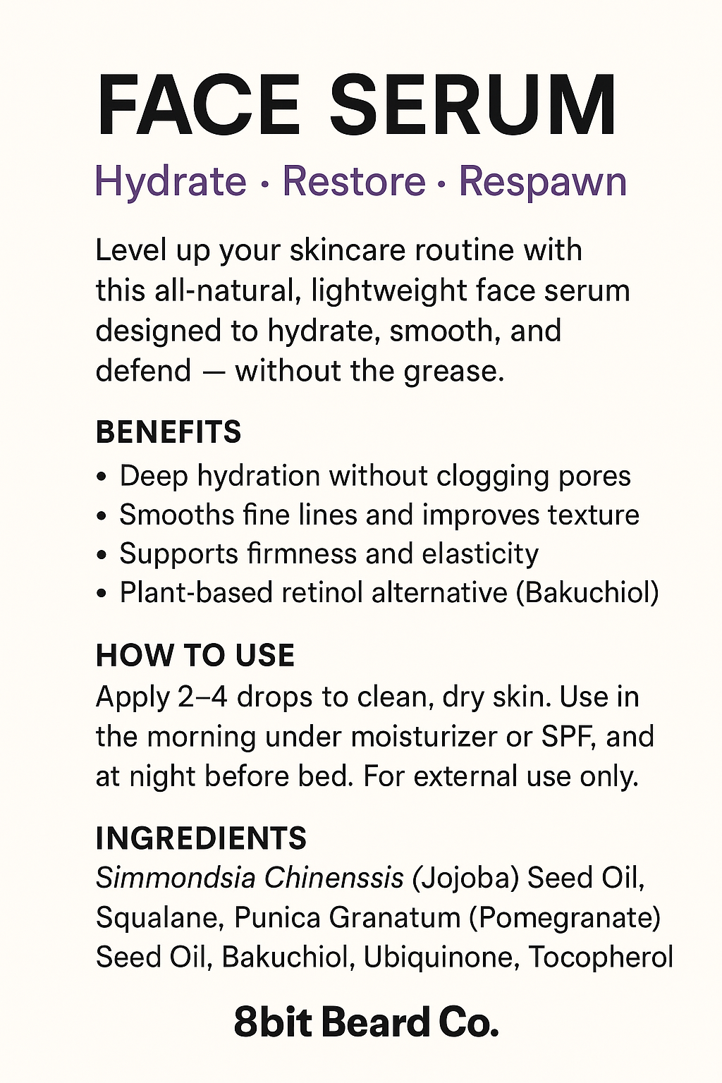 Face Serum | Lightweight Hydration + Antioxidant Defense - Sweet Orange