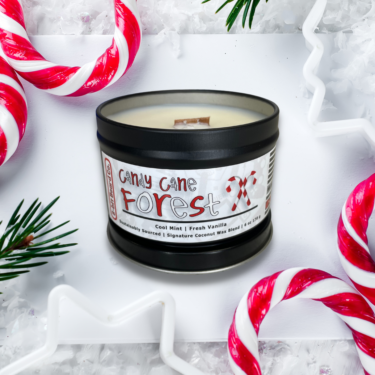 Candy Cane Forest | Candle 6 oz - Cool Mint, Fresh Vanilla